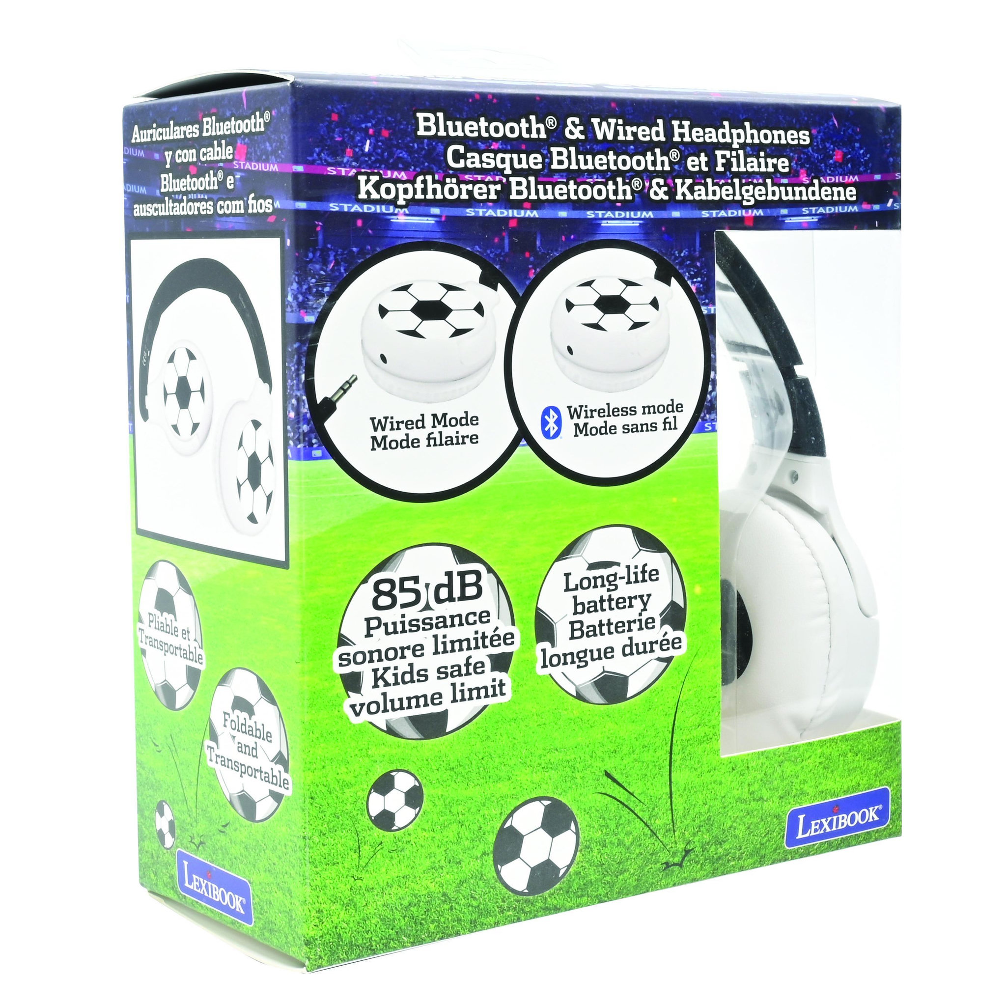 Voir la diapositive 6 : Lexibook Casque 2 en 1 Football Bluetooth et Filaire avec limitation de son
