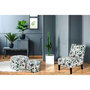 Voir la diapositive 2 : Paris Prix Fauteuil Design Imprimé  Indira  84cm Beige & Vert