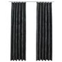 Voir la diapositive 2 : VIDAXL Rideaux occultants et crochet 2pcs Velours Anthracite 140x245cm