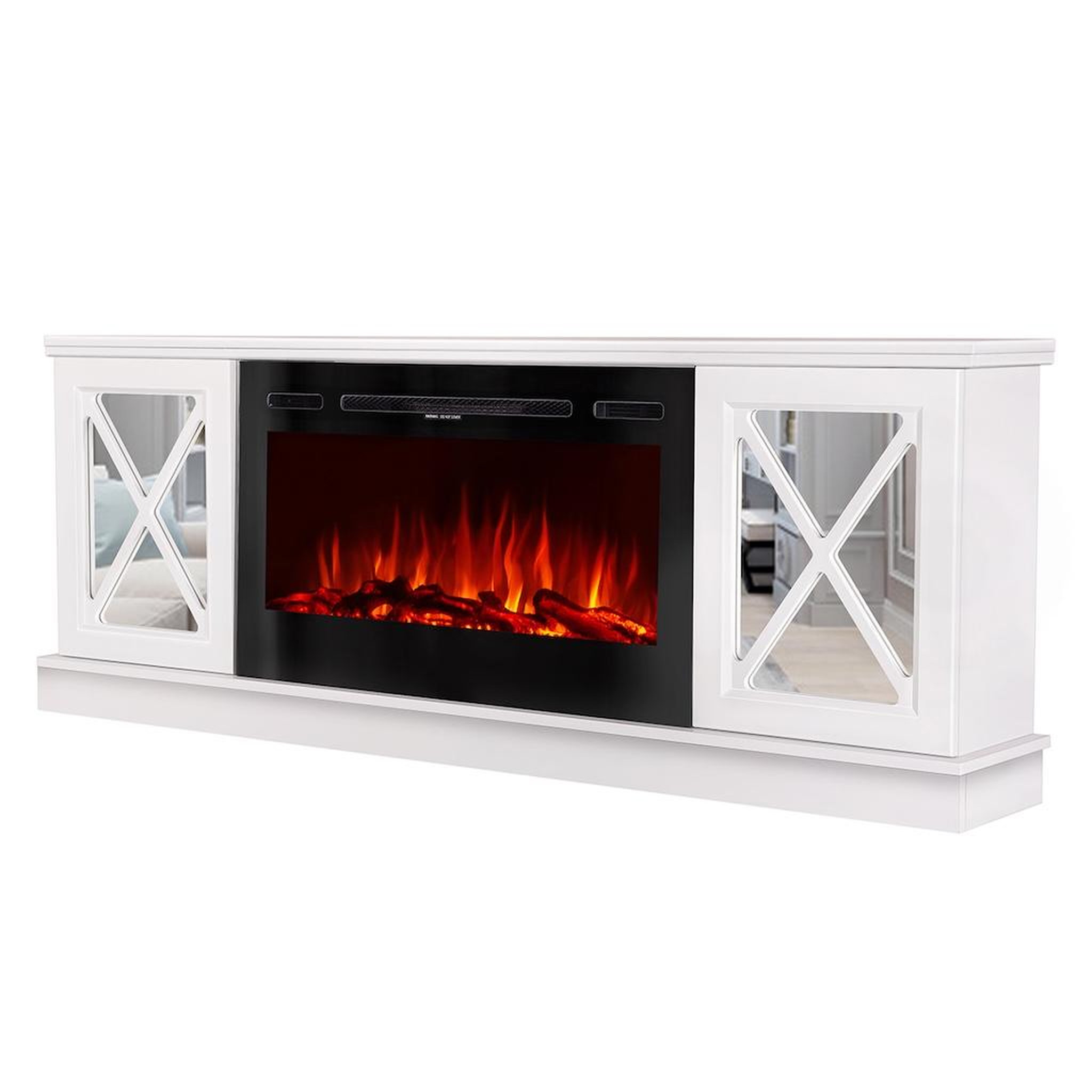 ARTFLAME Cheminée électrique - sorrento & adeli - 1500w - blanc miroir