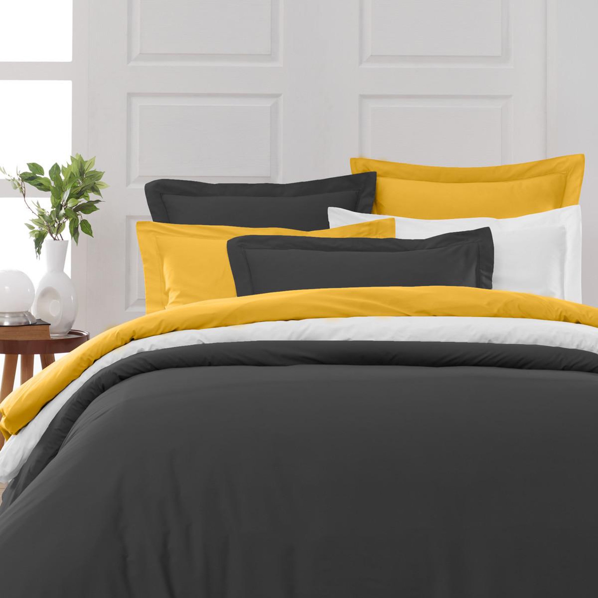 Voir la diapositive 3 : Sensei Maison Taie de traversin en percale de coton SOFT PERCALE - 45x185 cm