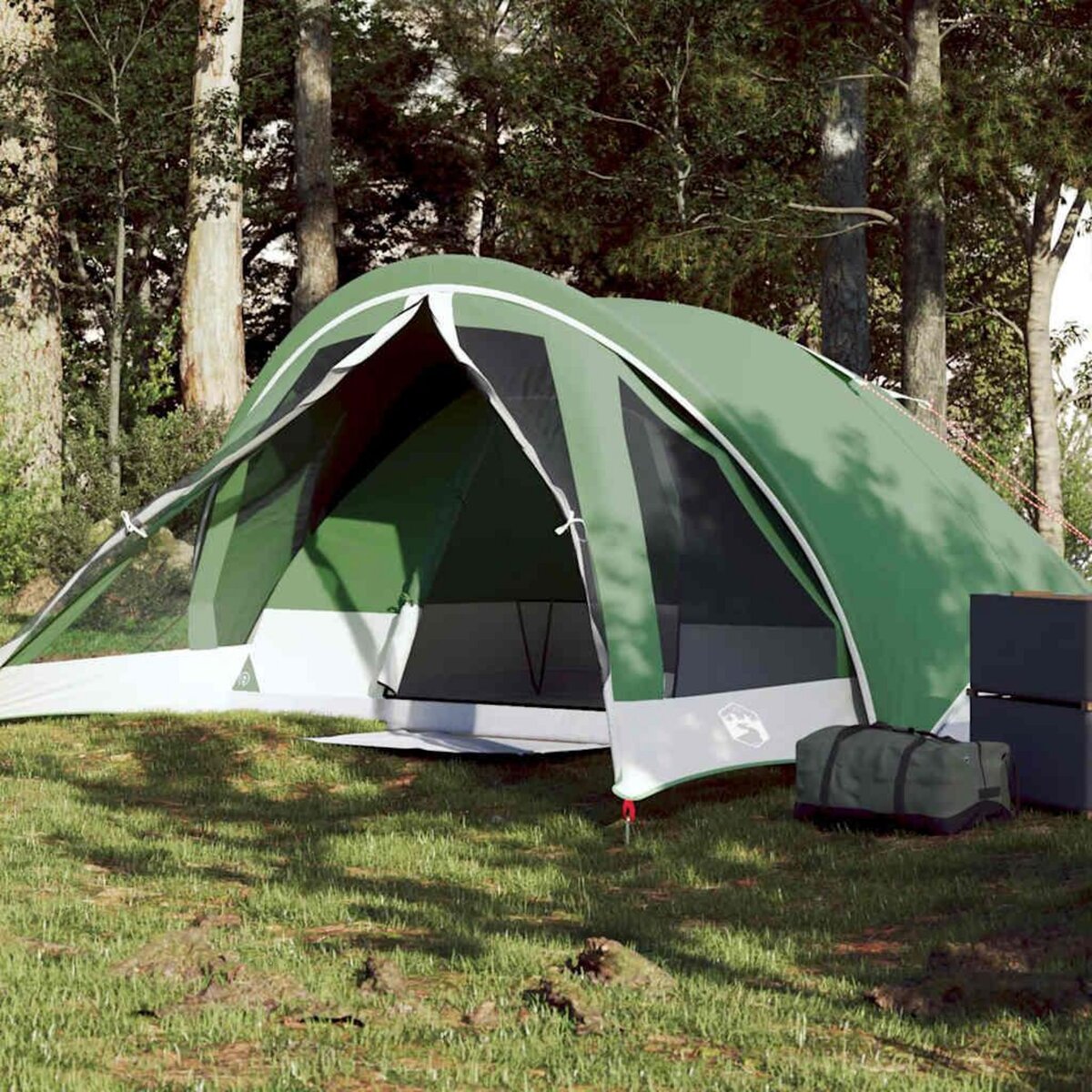 VIDAXL Tente de camping de cabine 4 personnes vert impermeable
