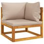 Voir la diapositive 4 : VIDAXL Salon de jardin 5 pcs avec coussins taupe bois massif