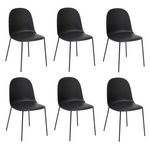 TOILINUX Lot de 6 chaises ASAN. Coloris disponibles : Noir, Beige, Rouge