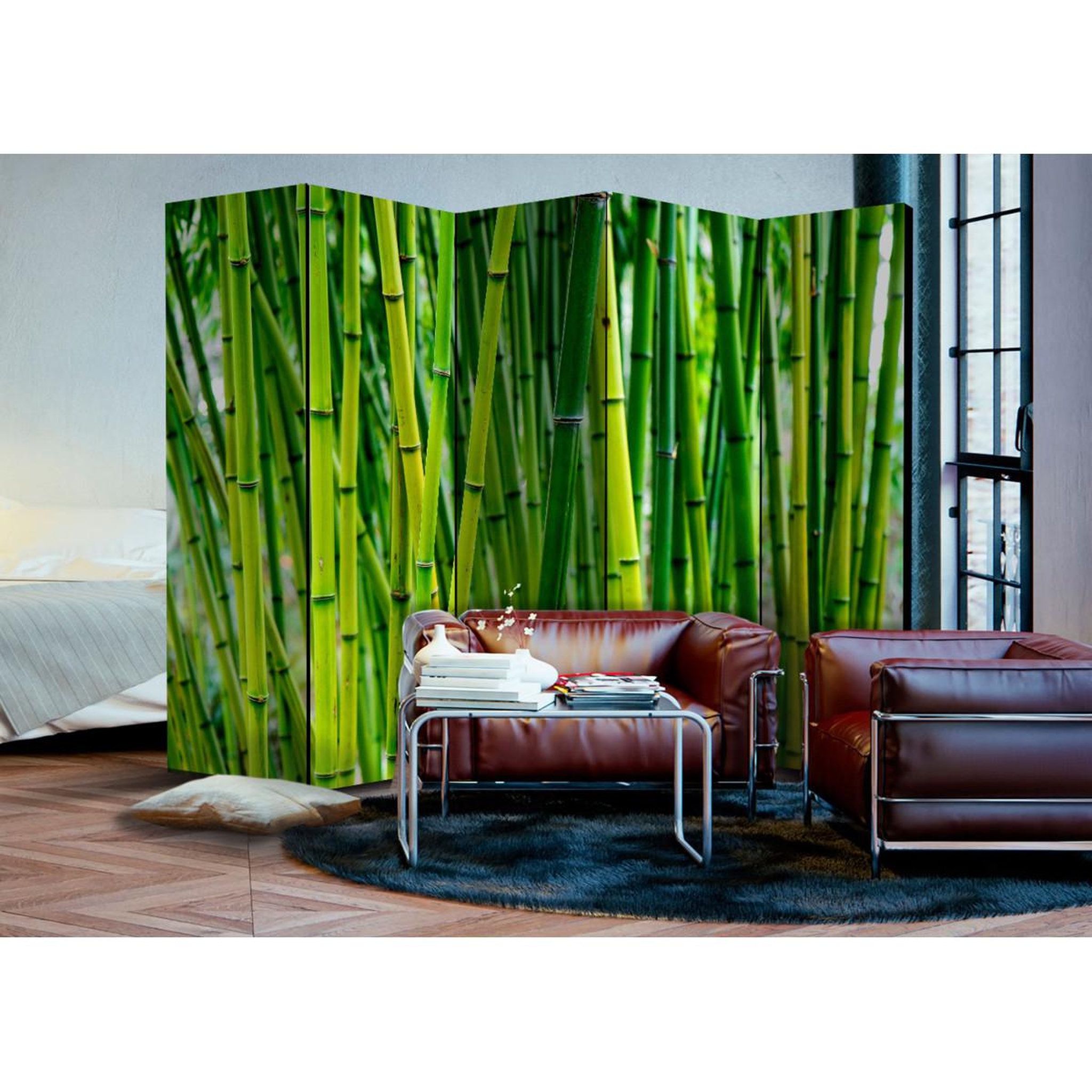 Voir la diapositive 2 : Paris Prix Paravent 5 volets  bamboo forest  172x225cm