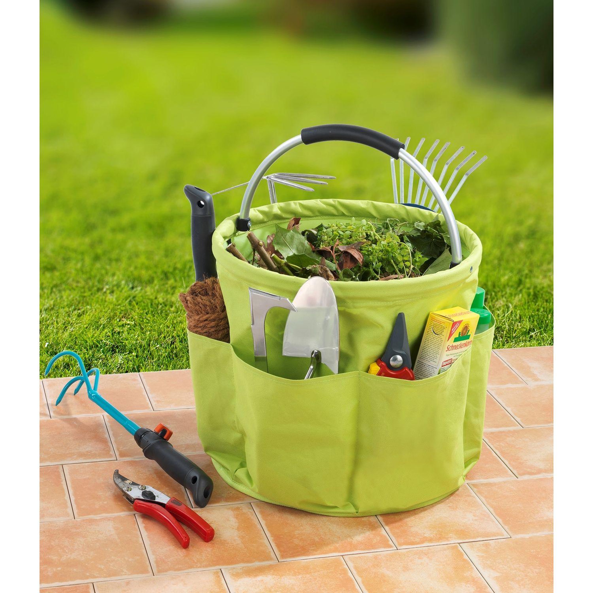 Voir la diapositive 3 : Wenko Sac de transport XL pour ustensiles de jardinage - Vert
