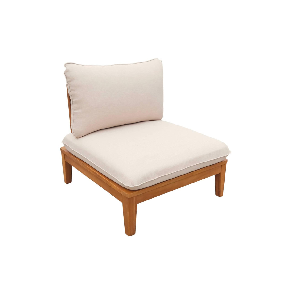 SWEEEK Fauteuil de jardin avec table basse bois d'acacia beige - Yona
