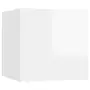 VIDAXL Table de chevet Blanc brillant 30,5x30x30 cm Agglomere