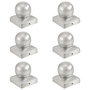 Voir la diapositive 1 : VIDAXL Bouchons de poteau 6 pcs Globe final Metal galvanise 71x71 mm