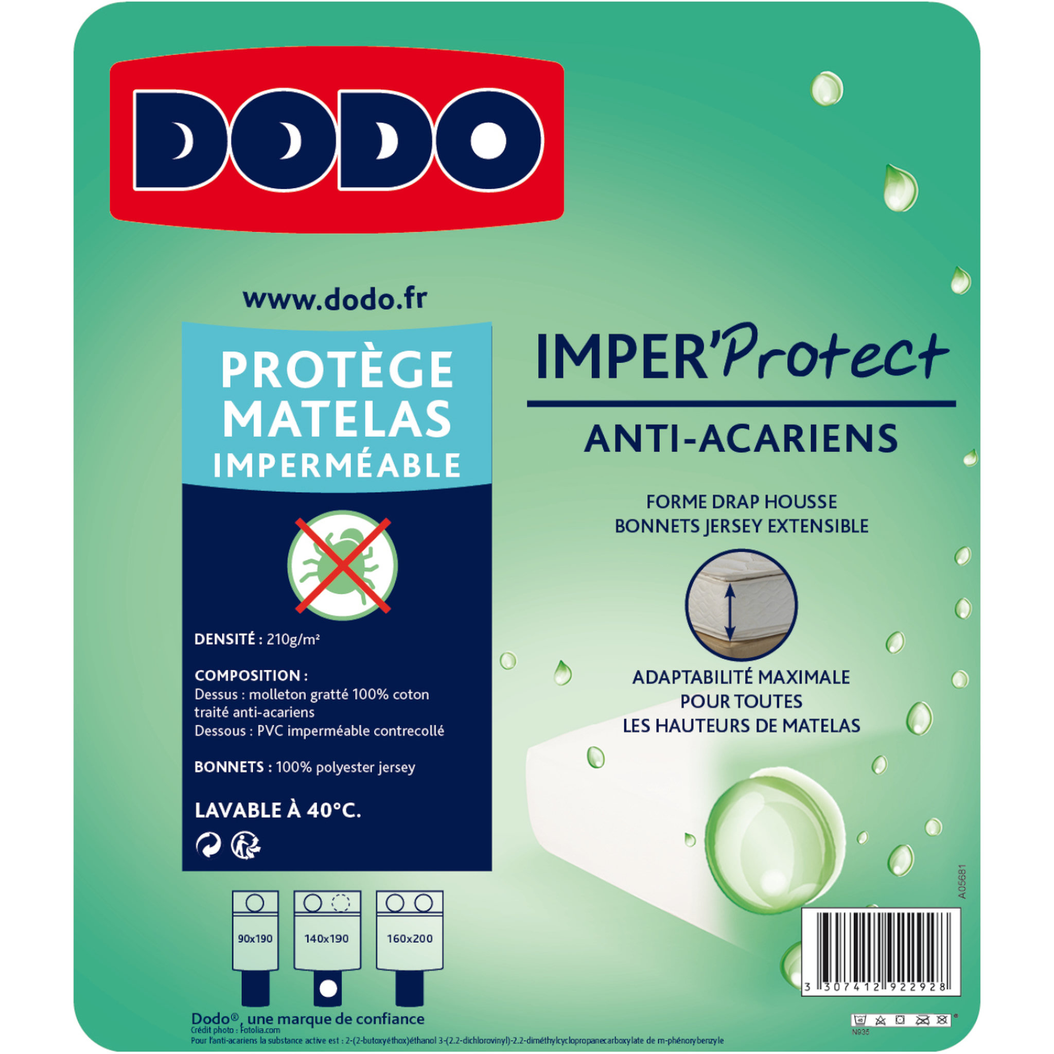Voir la diapositive 2 : DODO Protège matelas imperméable