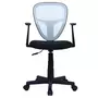 IDIMEX Chaise de bureau enfant STUDIO fauteuil pivotant et ergonomique avec accoudoirs, siège à roulettes hauteur réglable, mesh noir/blanc