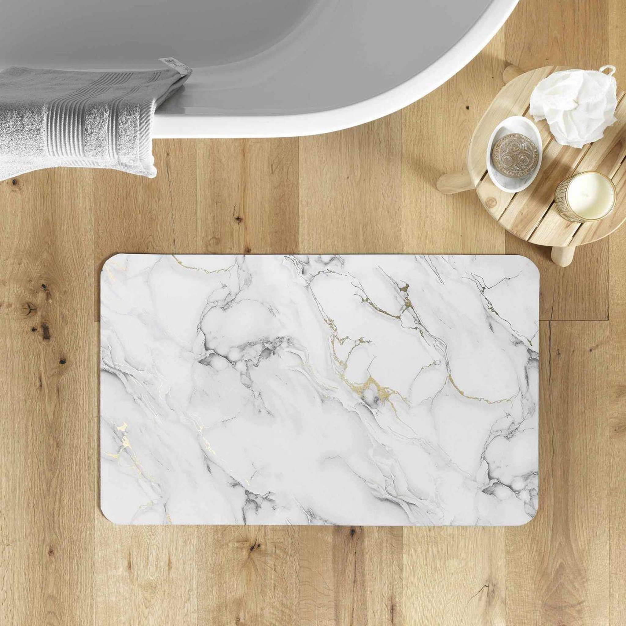 Voir la diapositive 6 : Douceur d'Intérieur Tapis de bain déco  venor  50x80cm gris