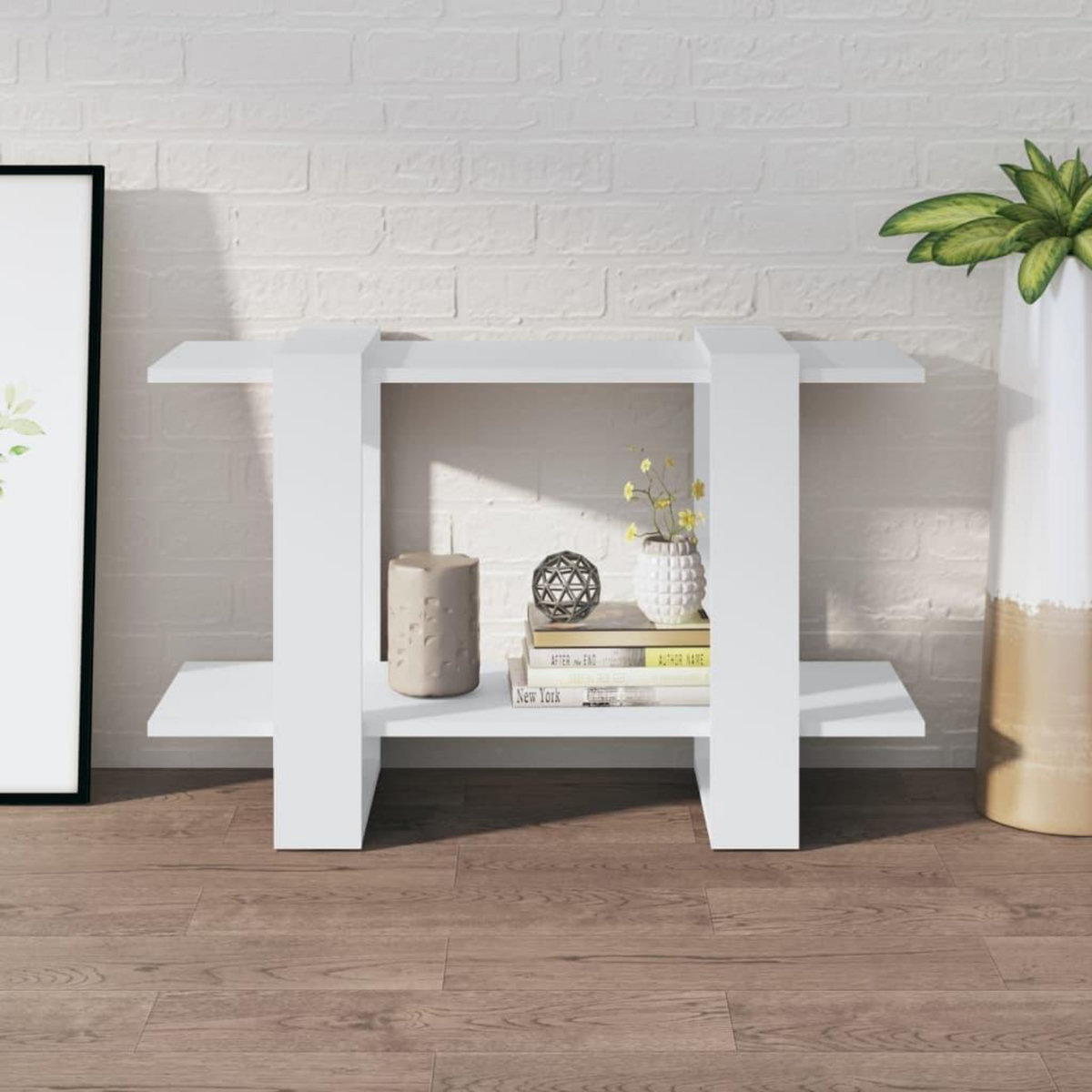 VIDAXL Bibliotheque/Separateur de piece Blanc 80x30x51 cm