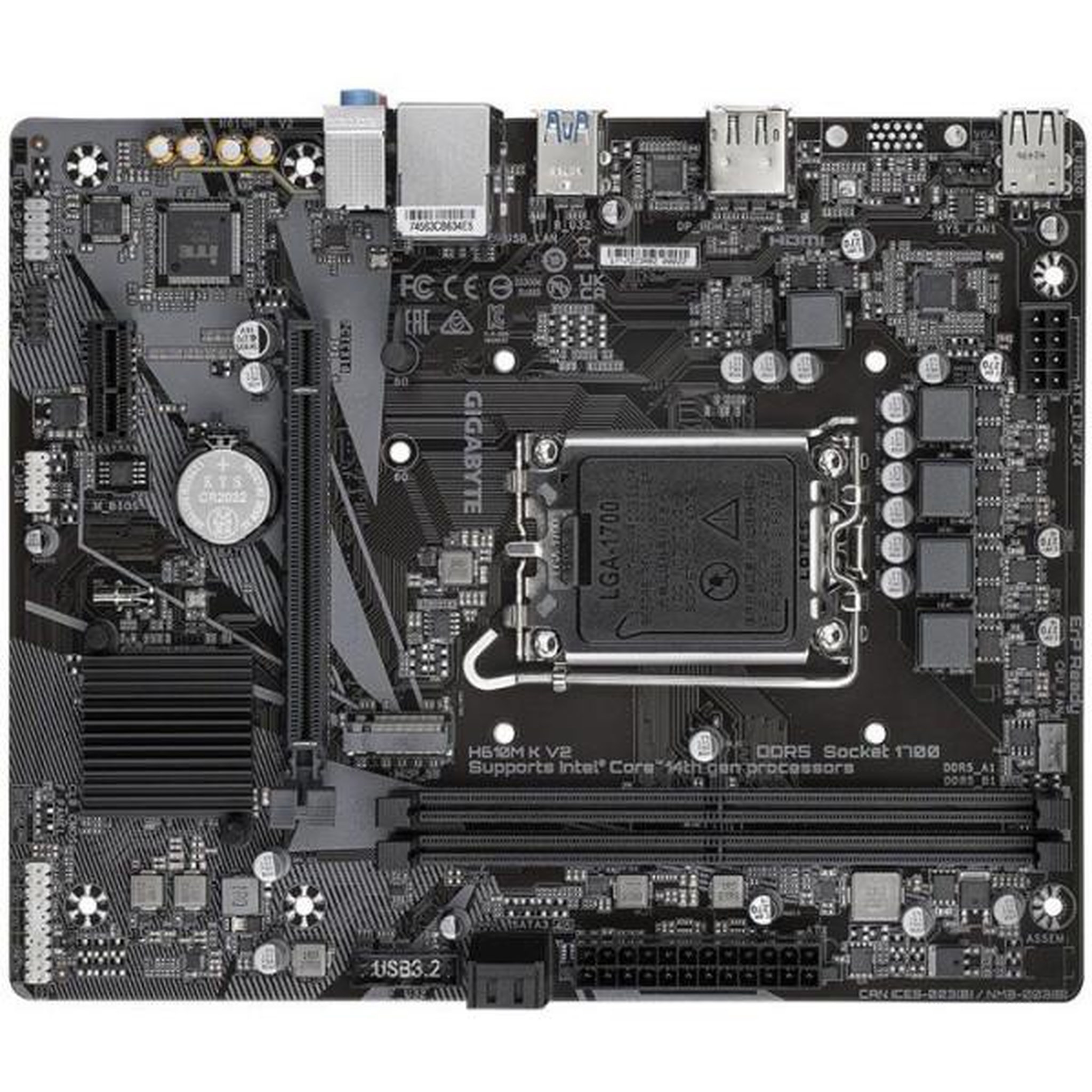 Voir la diapositive 4 : Gigabyte Carte mere - GIGABYTE - H610M K V2 DDR5 - Format Micro-ATX - Chipset Intel H610 - DDR5