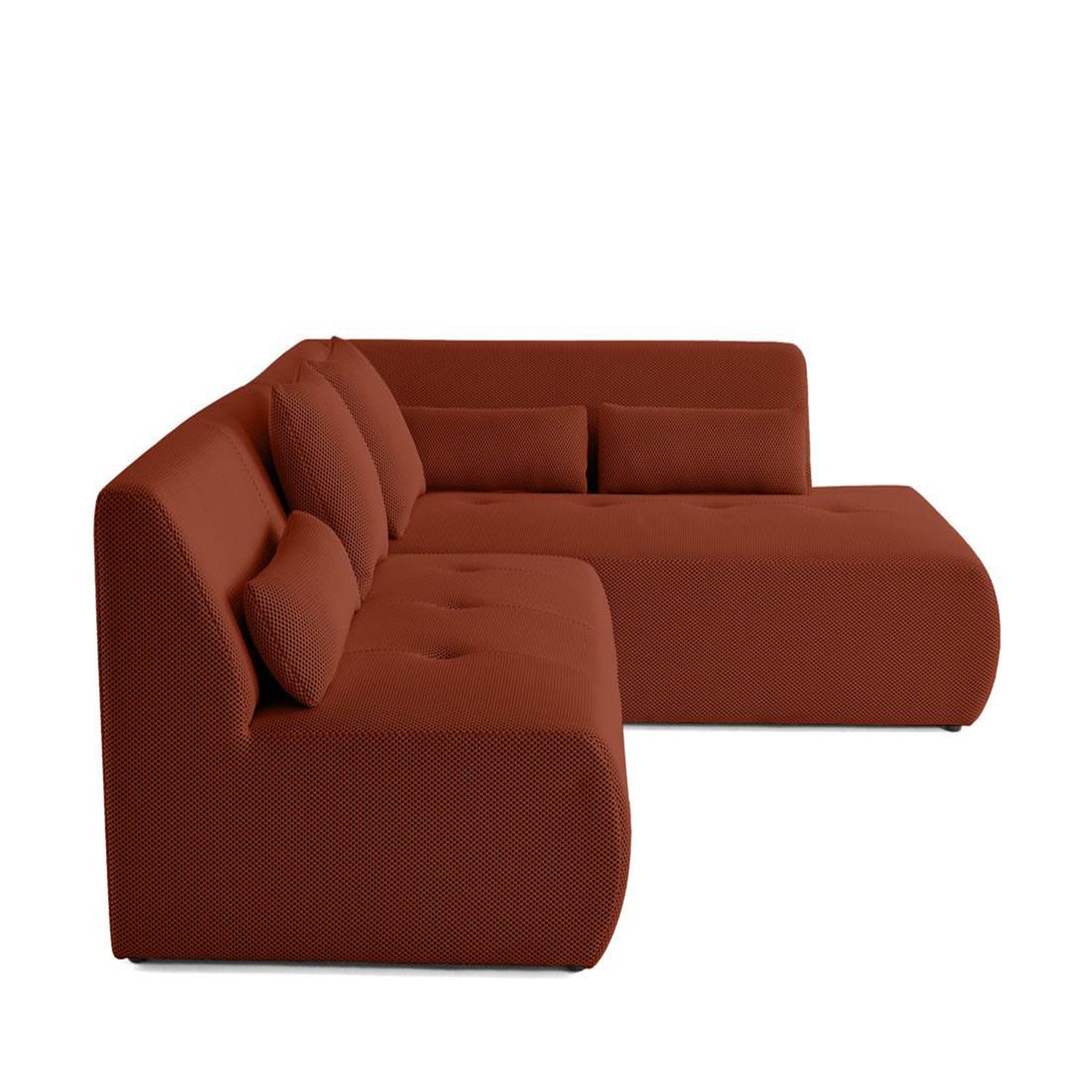 Voir la diapositive 3 : LISA DESIGN Onyx - canapé modulable d'angle droit 5 places - en tissu mailles 3d