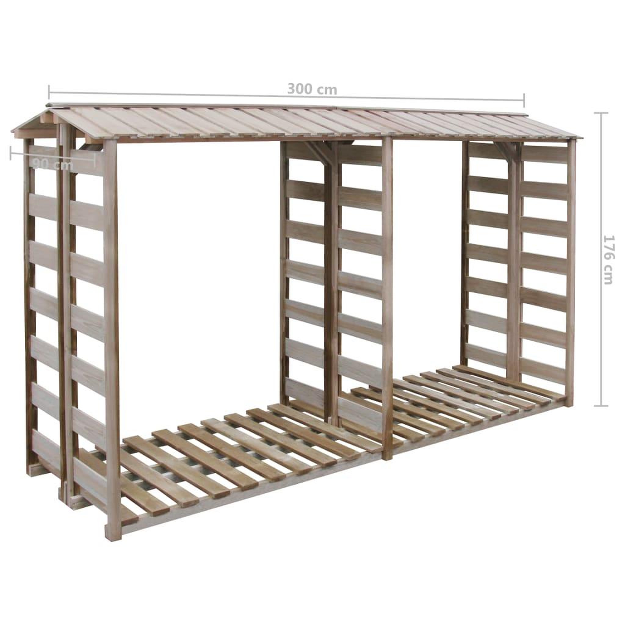 Voir la diapositive 4 : VIDAXL Abri de stockage du bois de chauffage 300x90x176cm Pin impregne