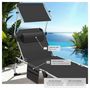 Voir la diapositive 4 : tectake Bain de soleil pliable avec oreiller noir