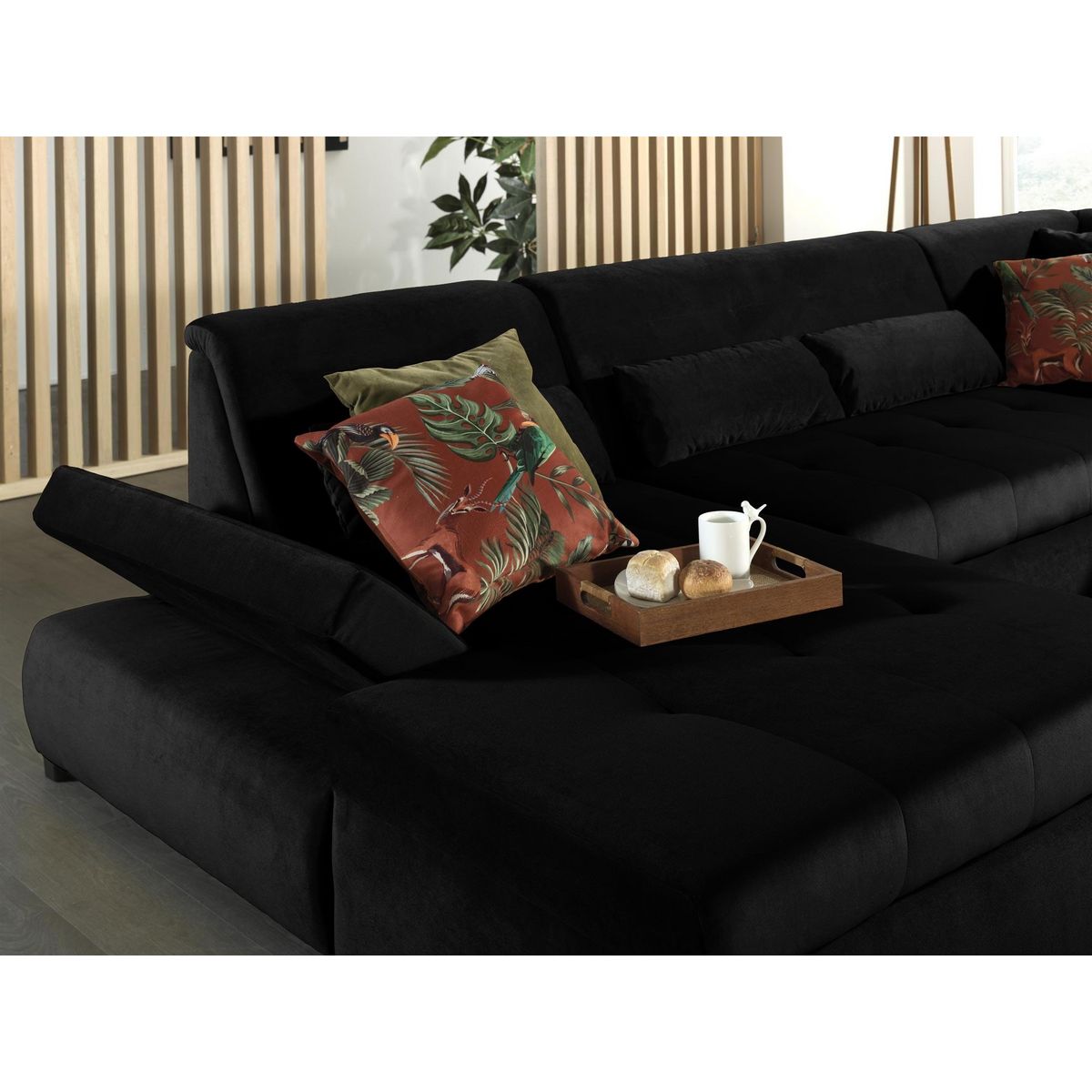 LISA DESIGN Vermont - canapé panoramique d'angle droit - 7 places - xxl - en velours