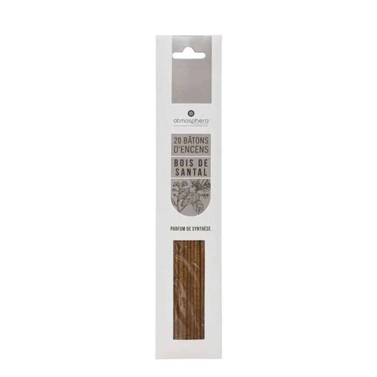 ATMOSPHERA Lot de 20 Bâtons d'Encens 25cm Bois Santal