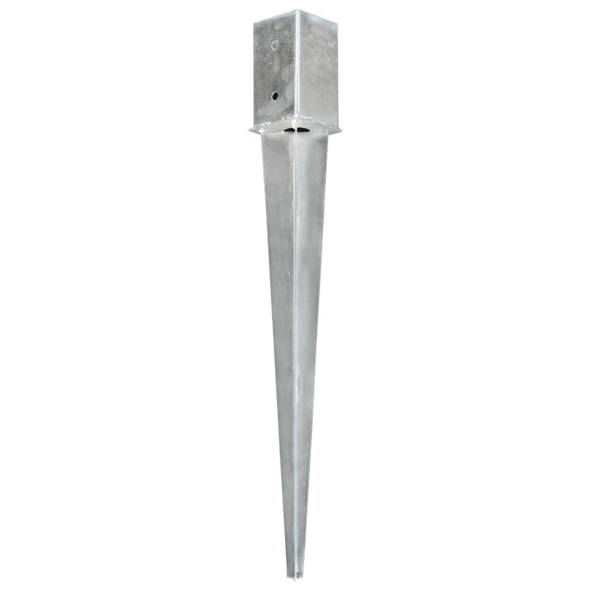 Voir la diapositive 2 : VIDAXL Piquets au sol 2 pcs Argente 8x8x76 cm Acier galvanise