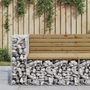 Voir la diapositive 1 : VIDAXL Banc de jardin design gabion 92x71x65,5cm bois de pin impregne