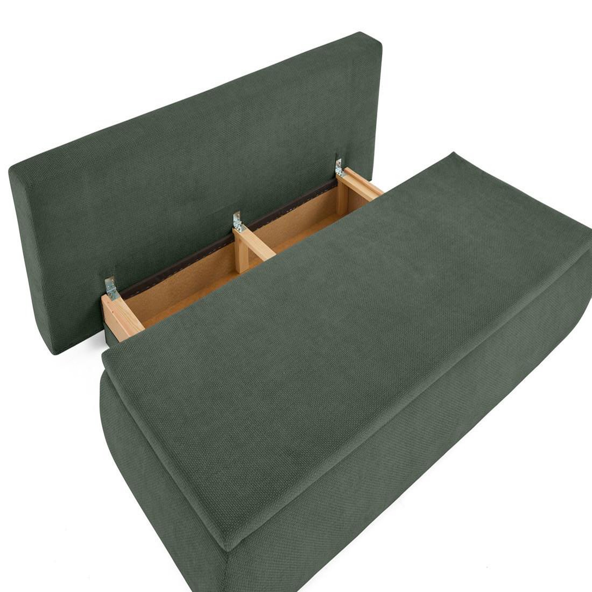 Voir la diapositive 3 : BEST MOBILIER Kurt - canapé 3 places convertible avec coffre en velours texturé