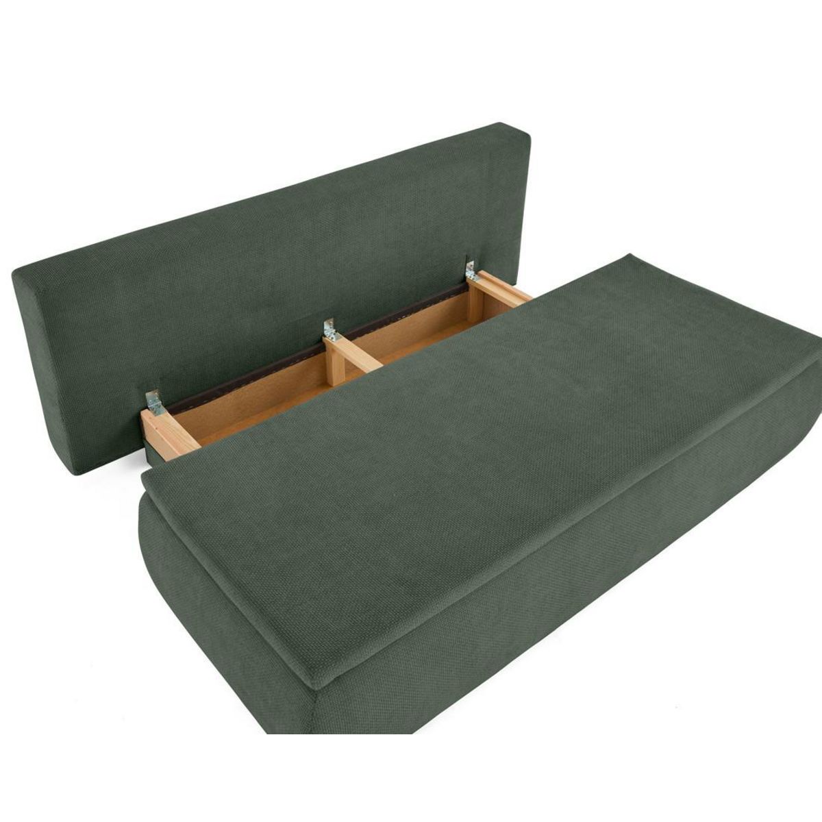 BEST MOBILIER Kurt - canapé 3 places convertible avec coffre en velours texturé