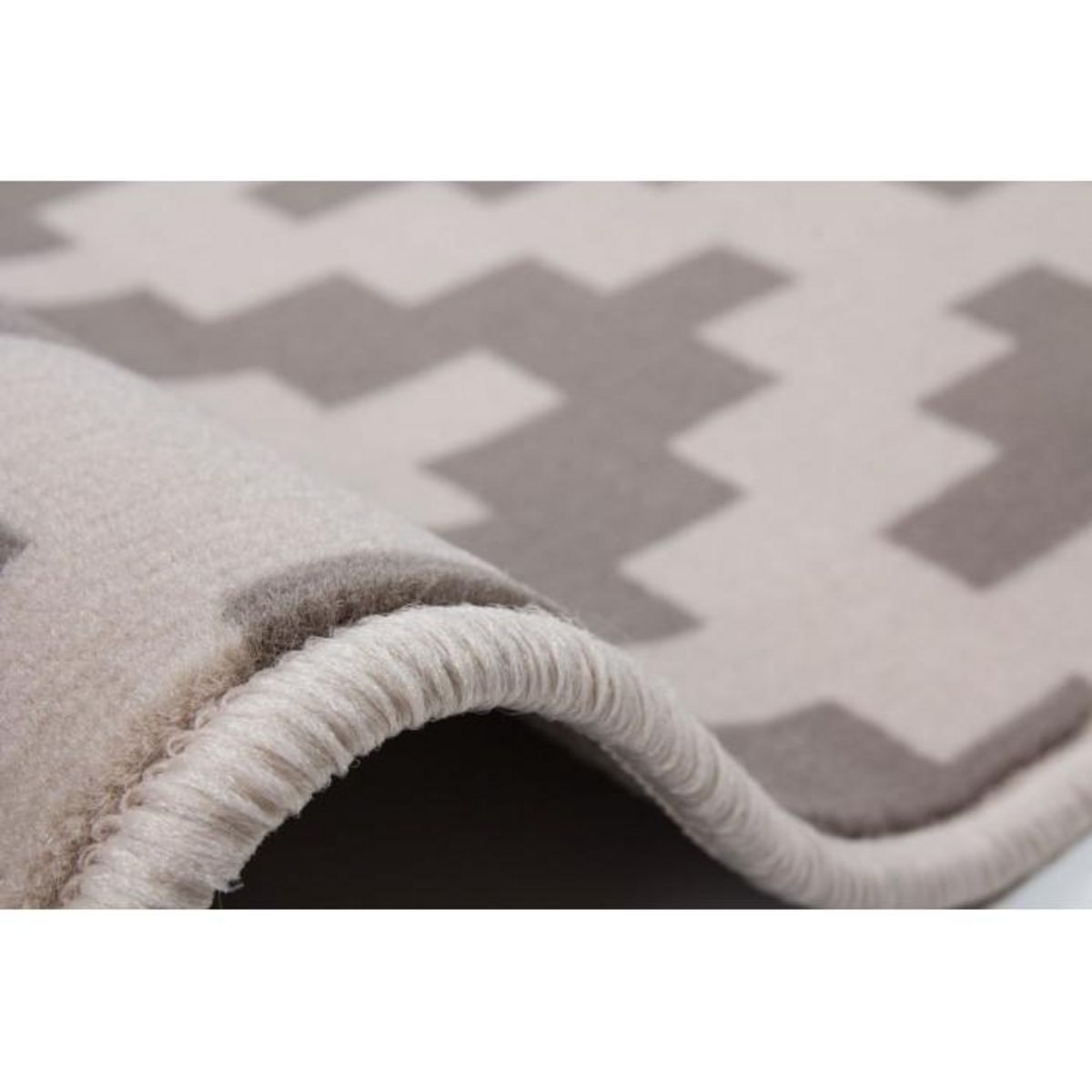 Paris Prix Tapis Géométrique à Poils Courts  Now III  Taupe
