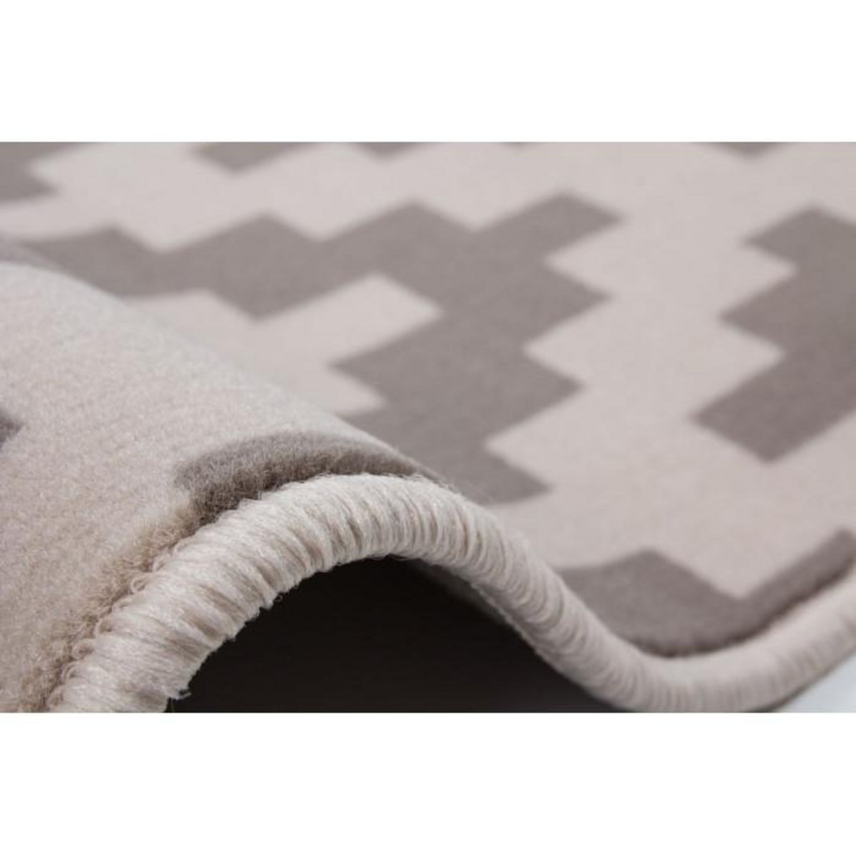 Paris Prix Tapis Géométrique à Poils Courts  Now III  Taupe