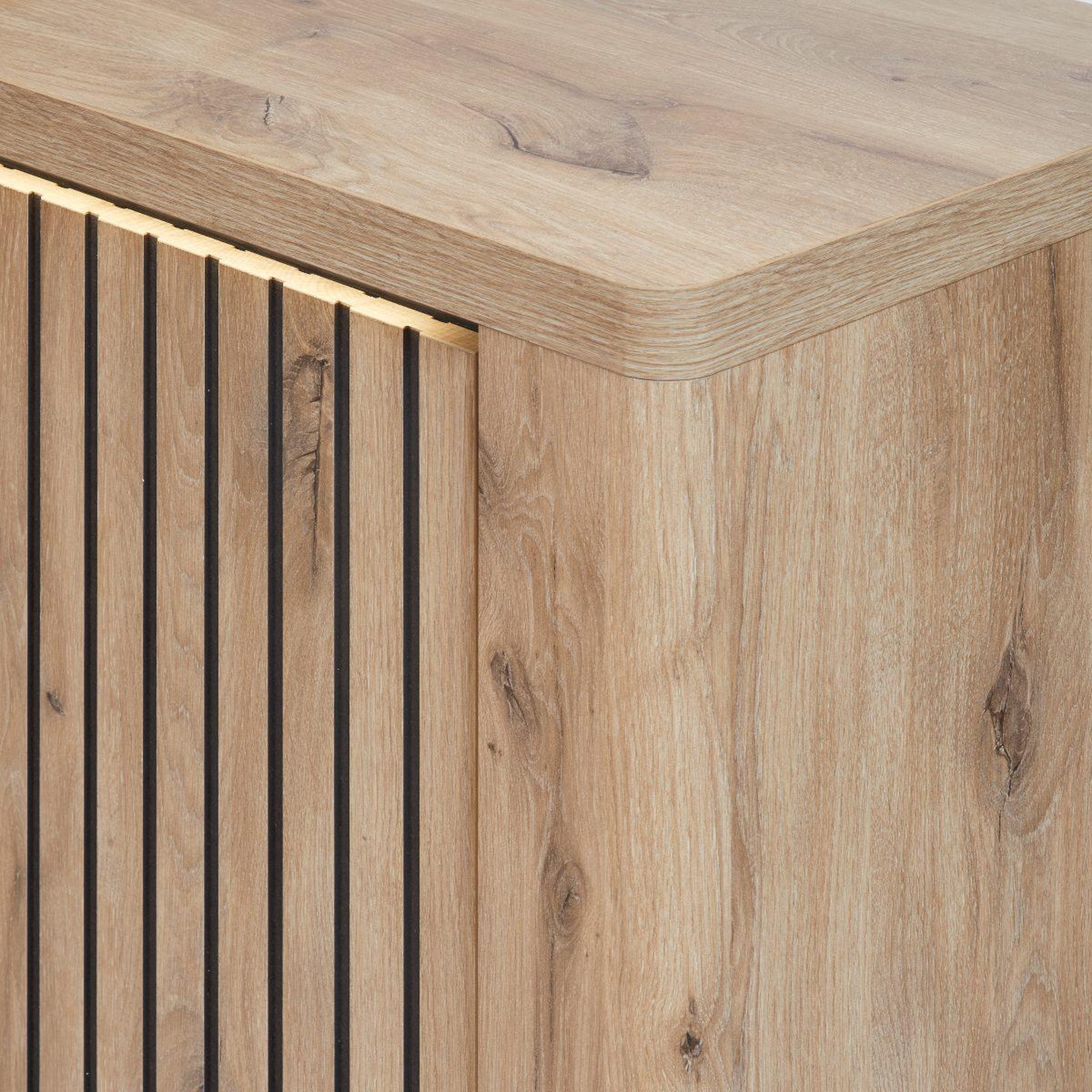 Voir la diapositive 5 : JLC KREATION Buffet bas industriel avec led 220 cm santorini