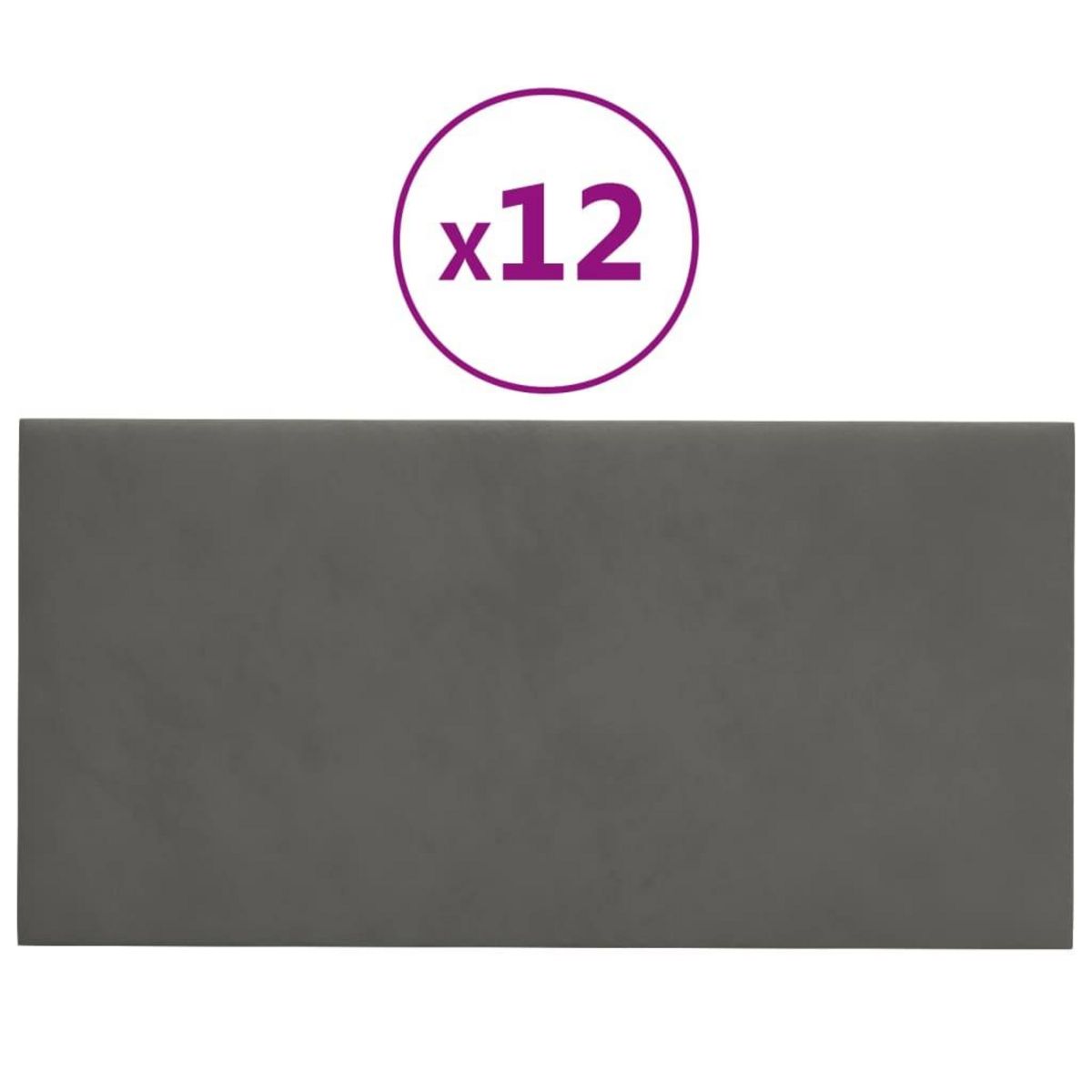 VIDAXL Panneaux muraux 12 pcs Gris fonce 30x15 cm Velours 0,54 m²