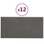 Voir la diapositive 2 : VIDAXL Panneaux muraux 12 pcs Gris fonce 30x15 cm Velours 0,54 m²