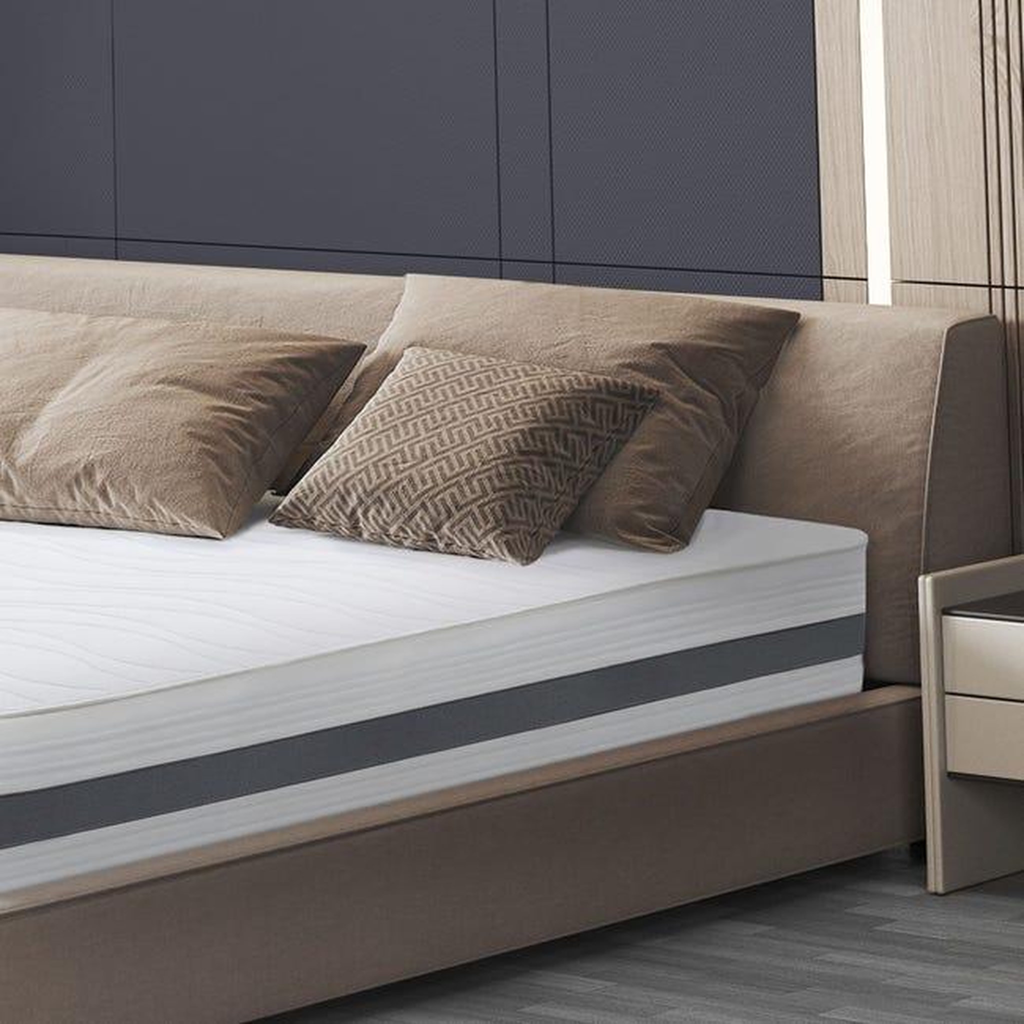 Voir la diapositive 5 : THE WHITE STONE Matelas 80 x 190 en Waterfoam Hypoallergénique | Hauteur 20 cm | Rembourrage en ouate et revêtement en tissu 3D respirant, anti-acarien et antifongique | Fabriqué en Italie