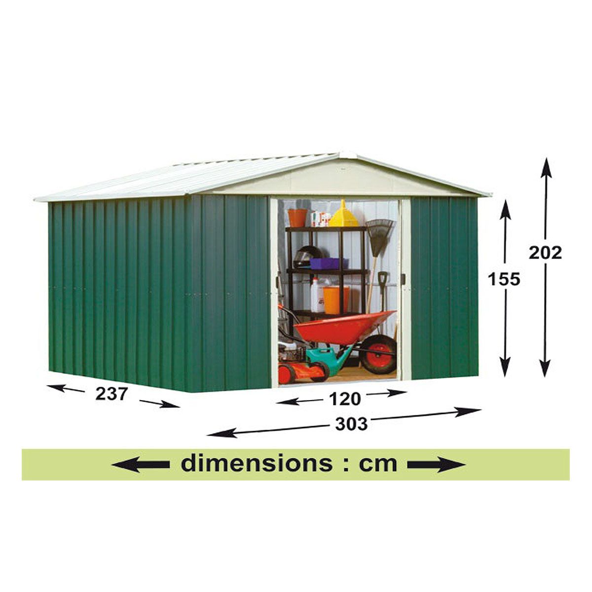 Yardmaster Abri de jardin métal - 6,24m² - PITEA