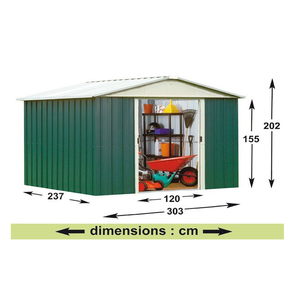 Yardmaster Abri de jardin métal - 6,24m² - PITEA
