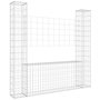 Voir la diapositive 2 : VIDAXL Panier de gabion en forme de U avec 2 poteaux Fer 140x20x150 cm