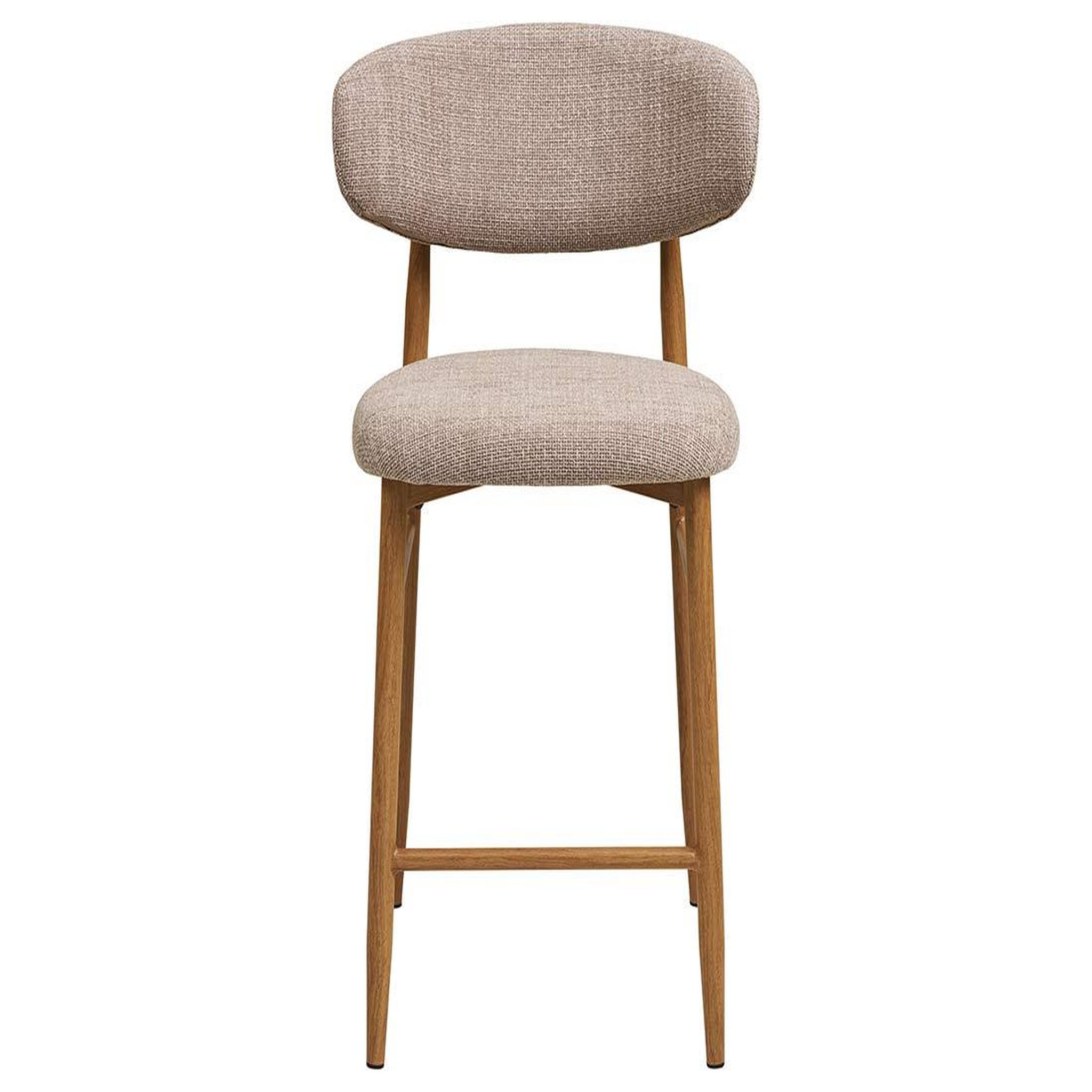 Voir la diapositive 3 : BEST MOBILIER Eddie - lot de 2 tabourets en tissu texturé - pieds en acier effet bois