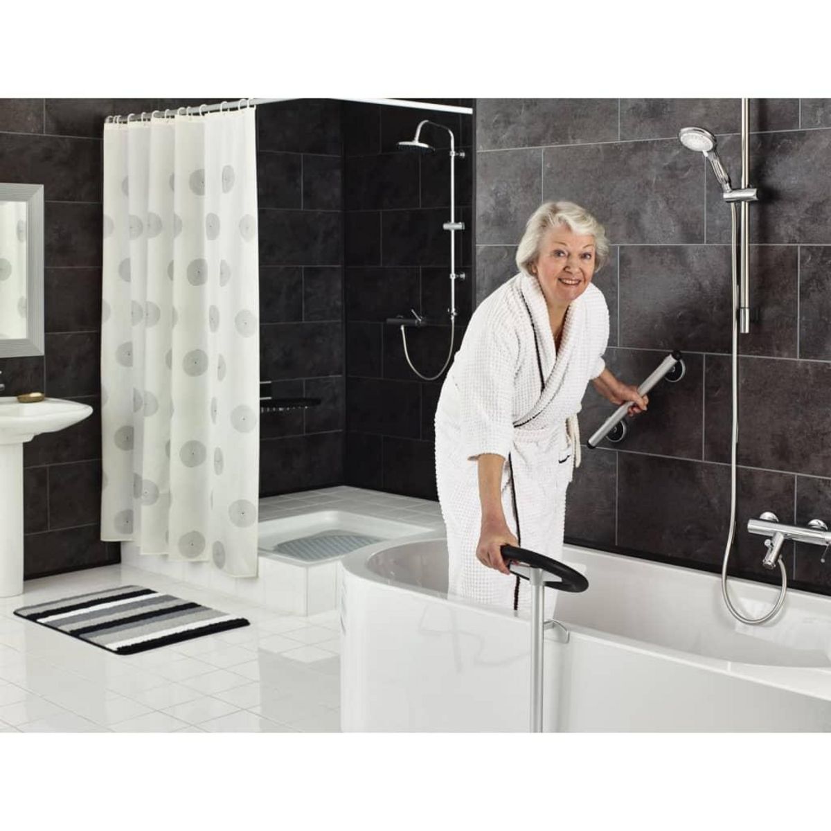 RIDDER RIDDER Barre d'appui de securite Premium 30cm Aluminium Chrome et noir