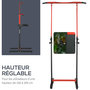 Voir la diapositive 5 : HOMCOM Station de musculation multifonction - barre de traction chaise romaine - hauteur réglable 6 niv. - acier noir rouge