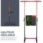Voir la diapositive 5 : HOMCOM Station de musculation multifonction - barre de traction chaise romaine - hauteur réglable 6 niv. - acier noir rouge