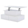 Voir la diapositive 6 : MERAX Table Basse 4 Tiroirs Et Plateau Relevable Blanc