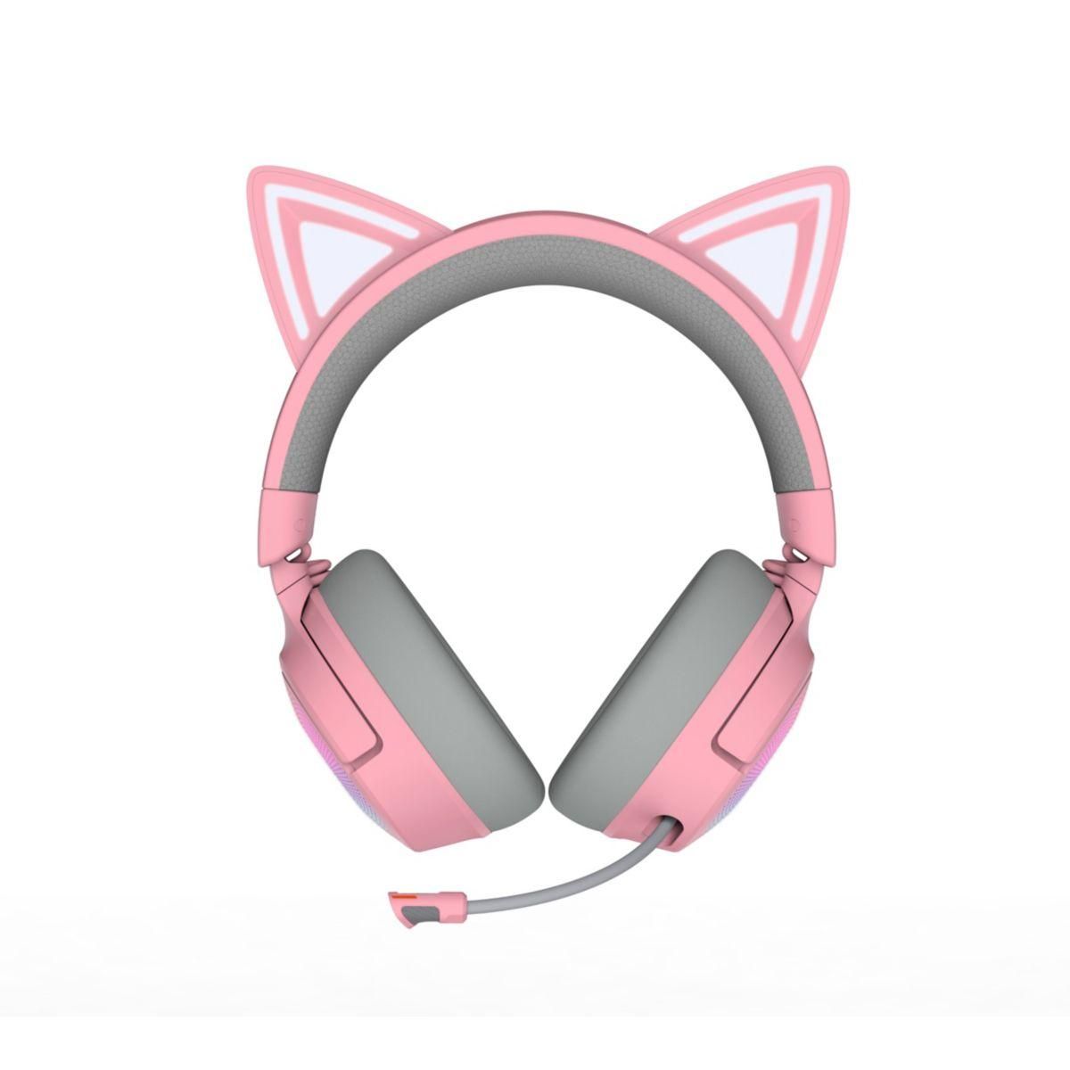 Razer Casque gamer KRAKEN KITTY V3 PRO QUARTZ
