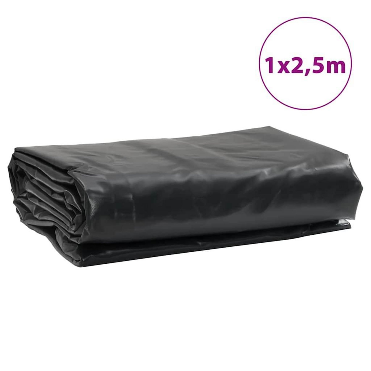 VIDAXL Bache noir 1x2,5 m 650 g/m²
