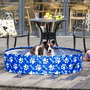 Voir la diapositive 2 : PAWHUT Piscine pour chien bassin PVC pliable anti-glissant facile à nettoyer Ø 1,4 m hauteur 30 cm motifs os pattes bleu