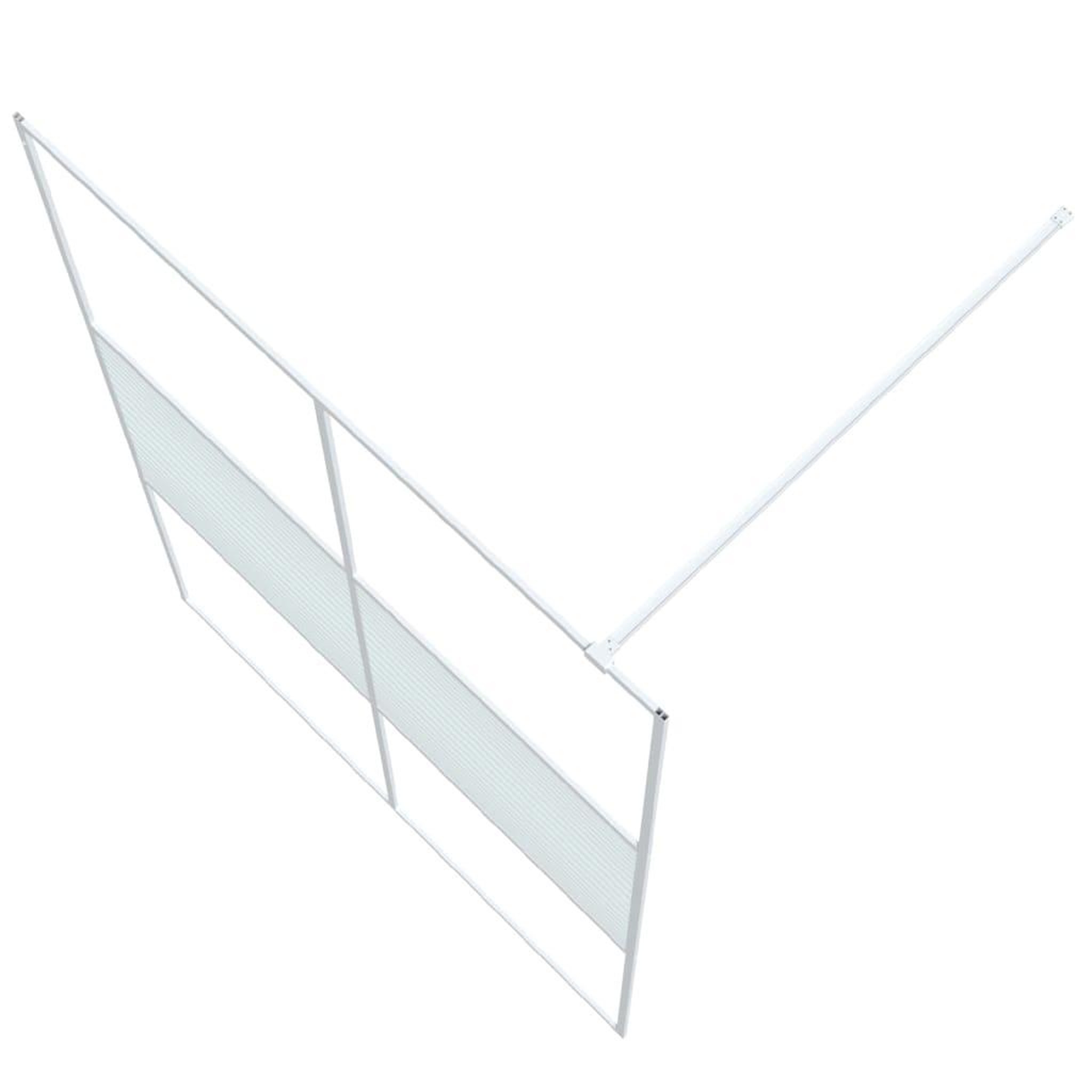 Voir la diapositive 5 : VIDAXL Paroi de douche Blanc 140x195 cm Verre ESG transparent