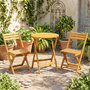 Voir la diapositive 4 : OUTSUNNY Ensemble bistro 2 places 3 pièces pliables bois acacia pré-huilé