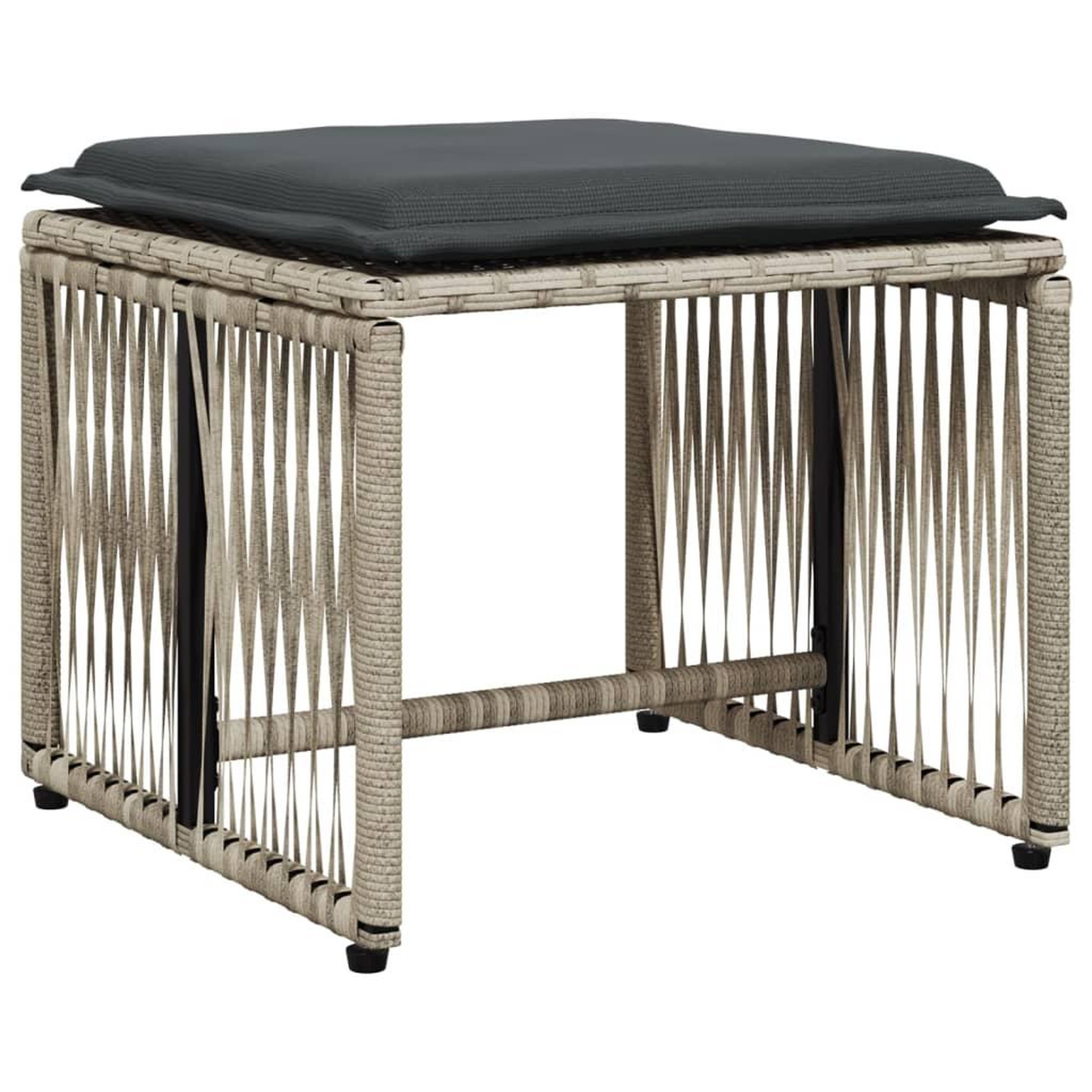 Voir la diapositive 4 : VIDAXL Ensemble a manger de jardin et coussins 7 pcs gris clair rotin