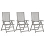 Voir la diapositive 2 : VIDAXL Chaises inclinables de jardin lot de 3 et coussins Bois acacia