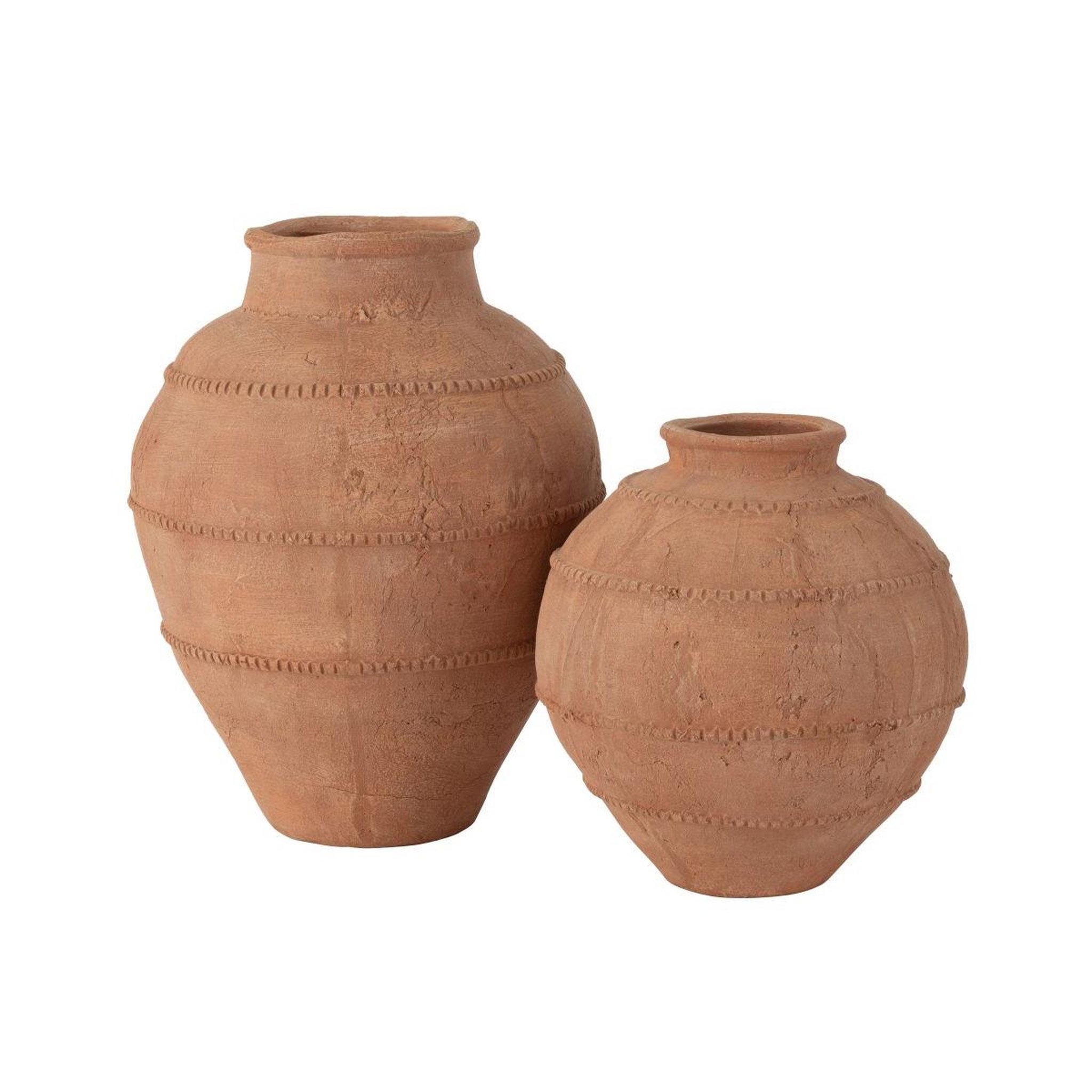 Voir la diapositive 2 : J-LINE Vase rond en terre cuite  kaia  28cm terracotta