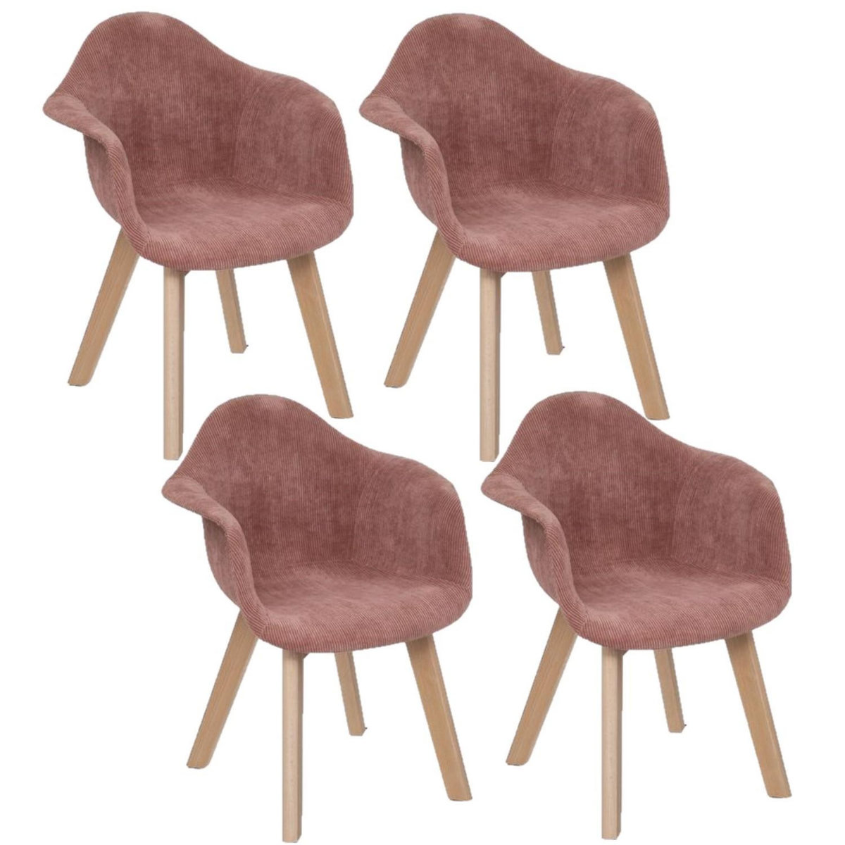 TOILINUX Lot de 4 Chaises pour enfant Lena avec Accoudoir